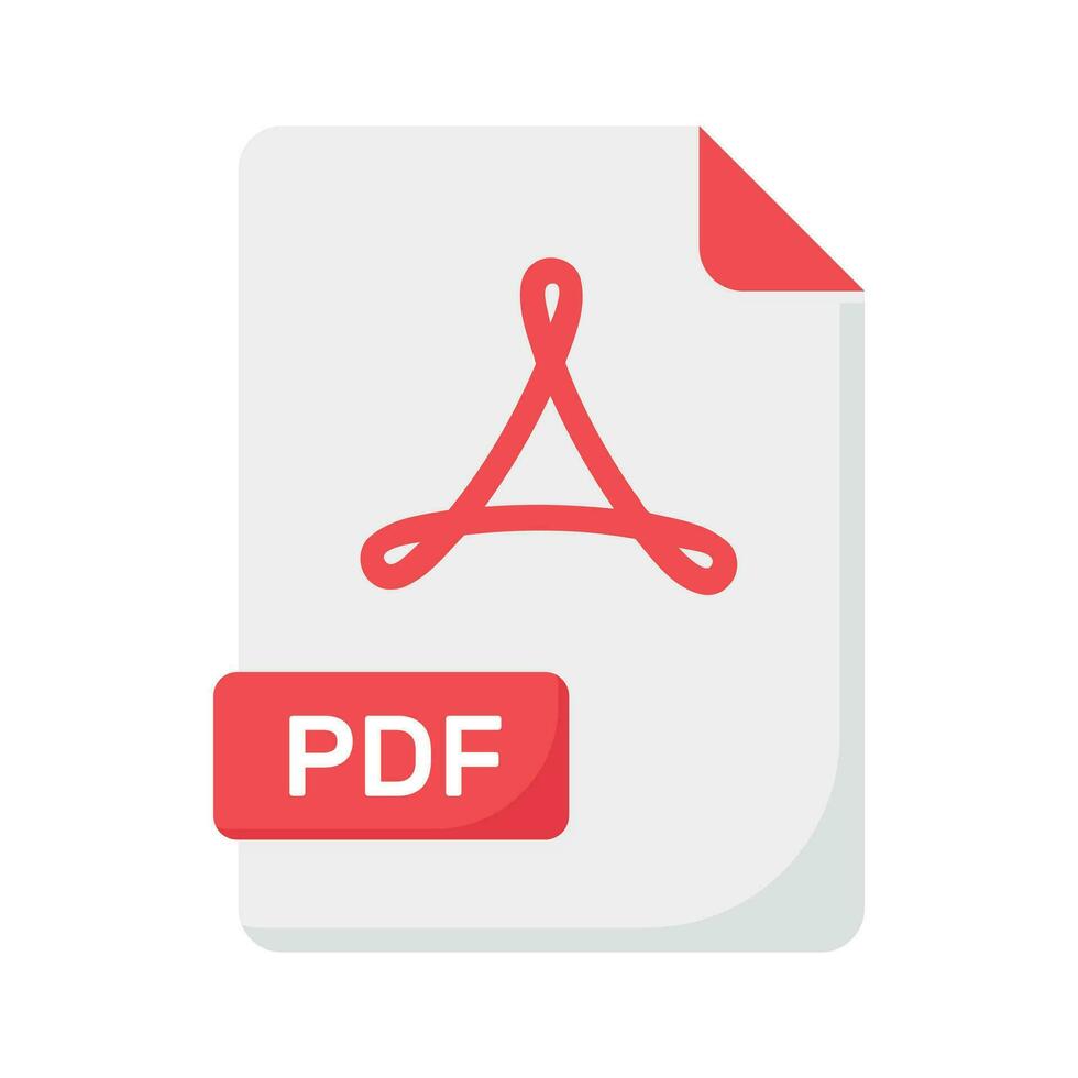 pdf Arquivo formato plano ícone Projeto pronto para Prêmio usar vetor