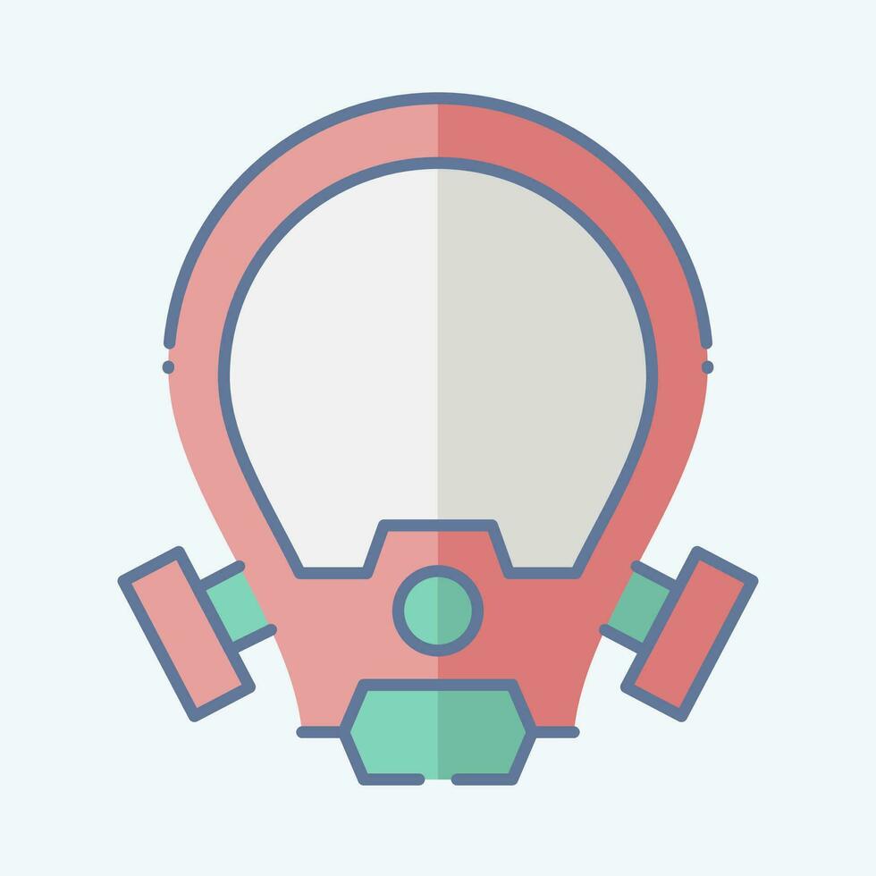 ícone oxigênio mascarar. relacionado para bombeiro símbolo. rabisco estilo. simples Projeto editável. simples ilustração vetor