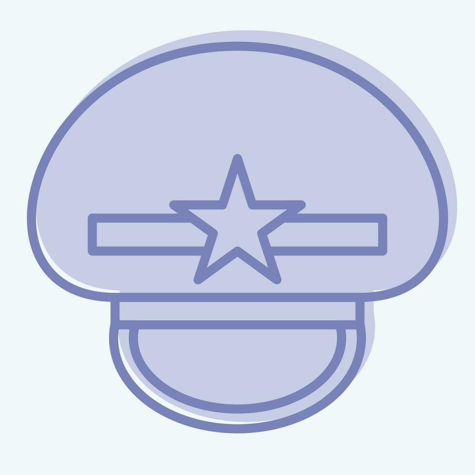 ícone militares boné. relacionado para chapéu símbolo. dois tom estilo. simples Projeto editável. simples ilustração vetor