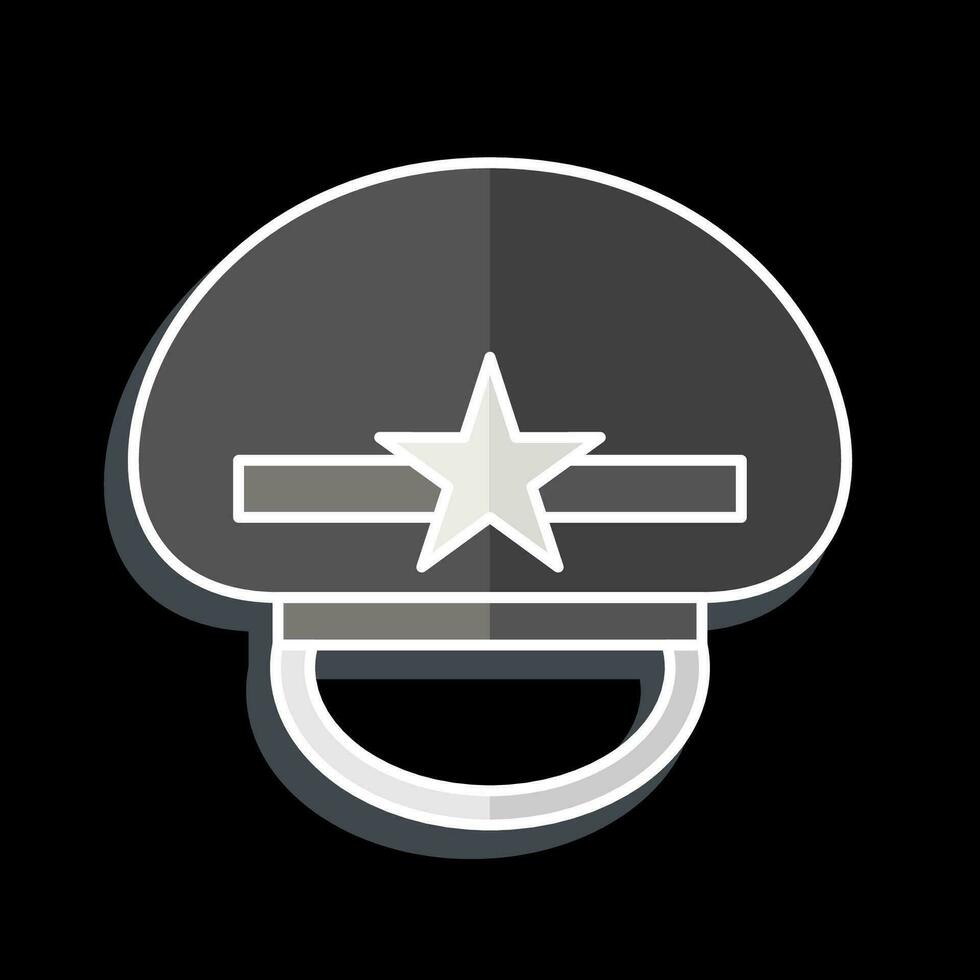 ícone militares boné. relacionado para chapéu símbolo. lustroso estilo. simples Projeto editável. simples ilustração vetor