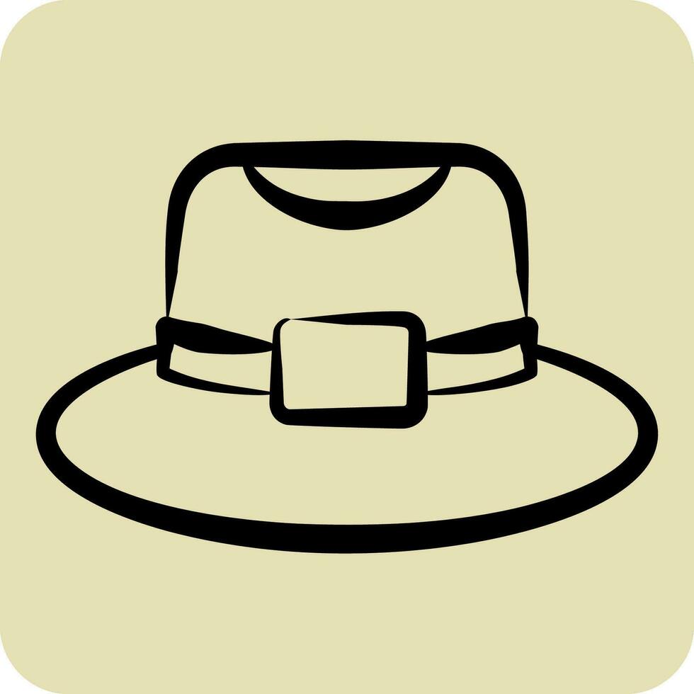 ícone chapéu de feltro. relacionado para chapéu símbolo. mão desenhado estilo. simples Projeto editável. simples ilustração vetor