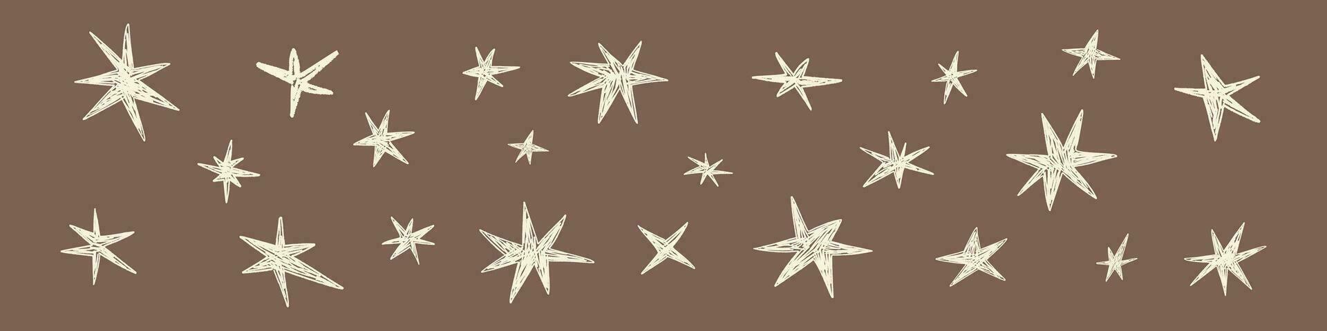 Estrela ícone com brilhando luz elemento, cintilação e brilho. abstrato linha Projeto para Natal e starburst efeitos. plano vetor ilustração isolado em branco fundo.