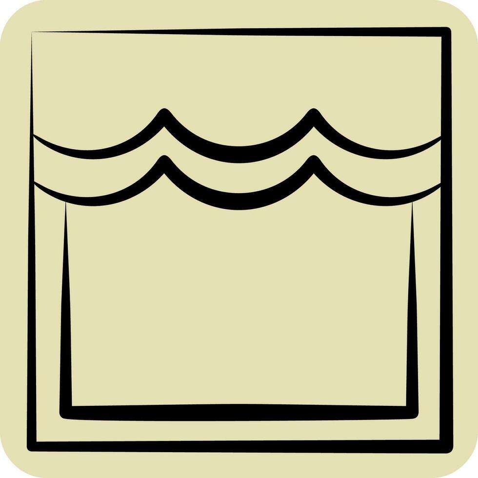 ícone recortado. relacionado para cortinas símbolo. mão desenhado estilo. simples Projeto editável. simples ilustração vetor