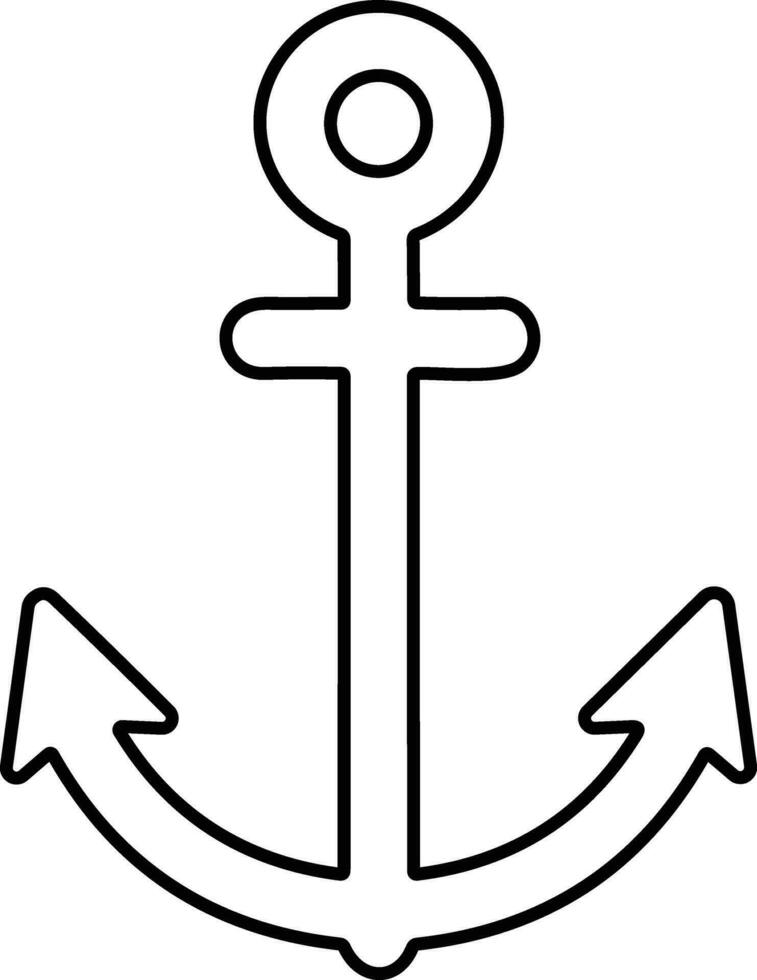 âncora ícone. âncora dentro mar. náutico símbolo. simples âncora linha estilo estoque vetor
