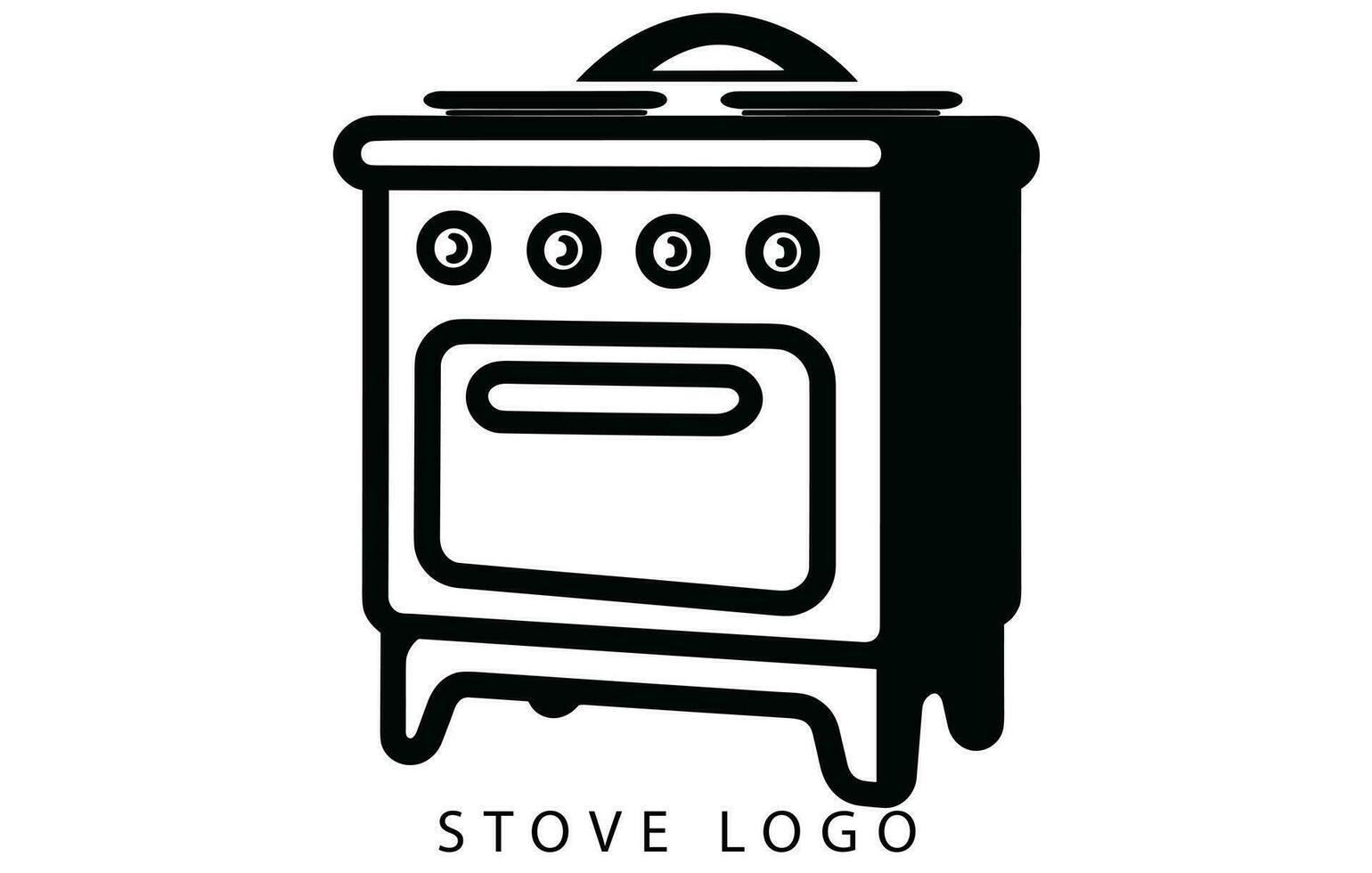 design de vetor de logotipo de ícone de fogão