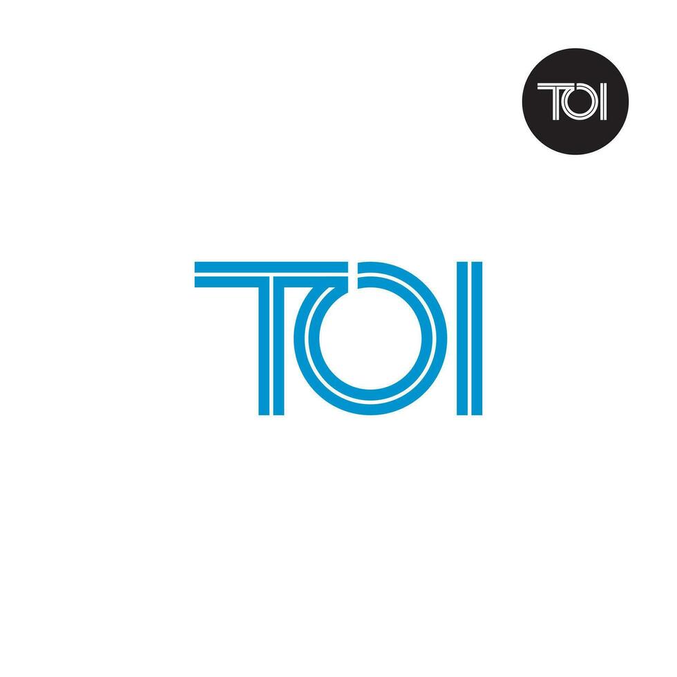 carta toi monograma logotipo Projeto com linhas vetor