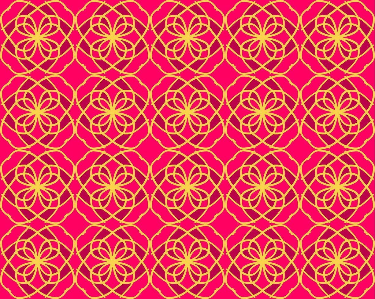 amarelo vermelho mandala floral criativo desatado Projeto fundo vetor