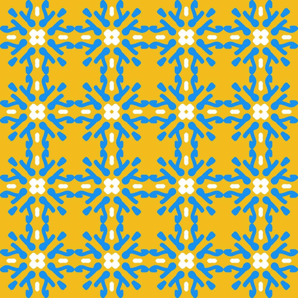 azul amarelo laranja mandala arte desatado padronizar floral criativo Projeto fundo vetor ilustração