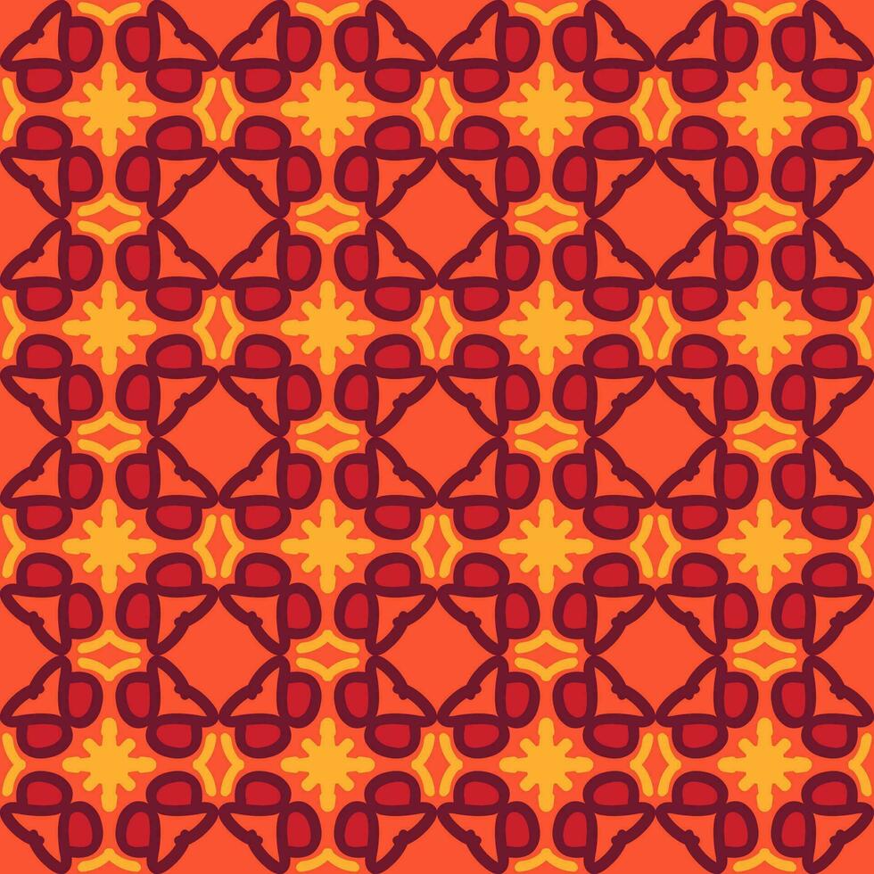 laranja vermelho pêssego mandala arte desatado padronizar floral criativo Projeto fundo vetor ilustração