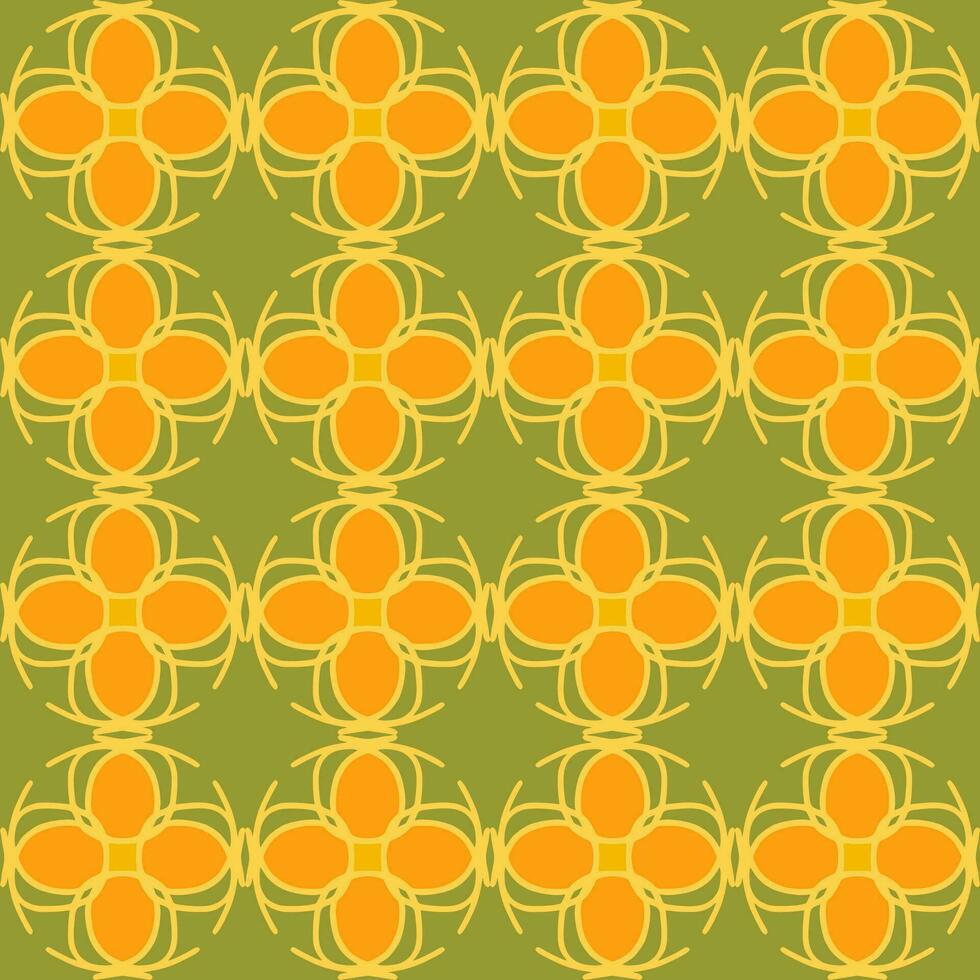 amarelo luz ensolarado verde hortelã Oliva floresta mandala desatado padronizar floral criativo Projeto fundo vetor ilustração