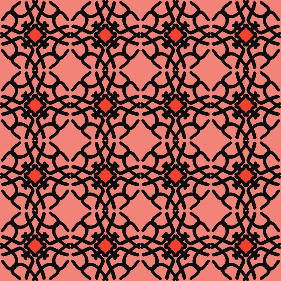Preto vermelho mandala arte desatado padronizar floral criativo Projeto fundo vetor ilustração