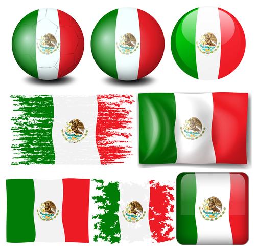 Bandeira do México em muitos design vetor