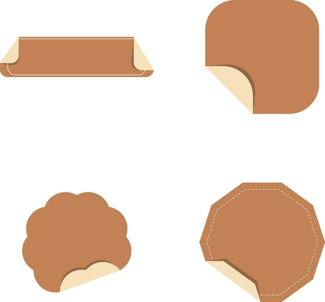 conjunto do diferente descamação adesivo rótulo. dentro geométrico Projeto estilo. isolado vetor ícone.