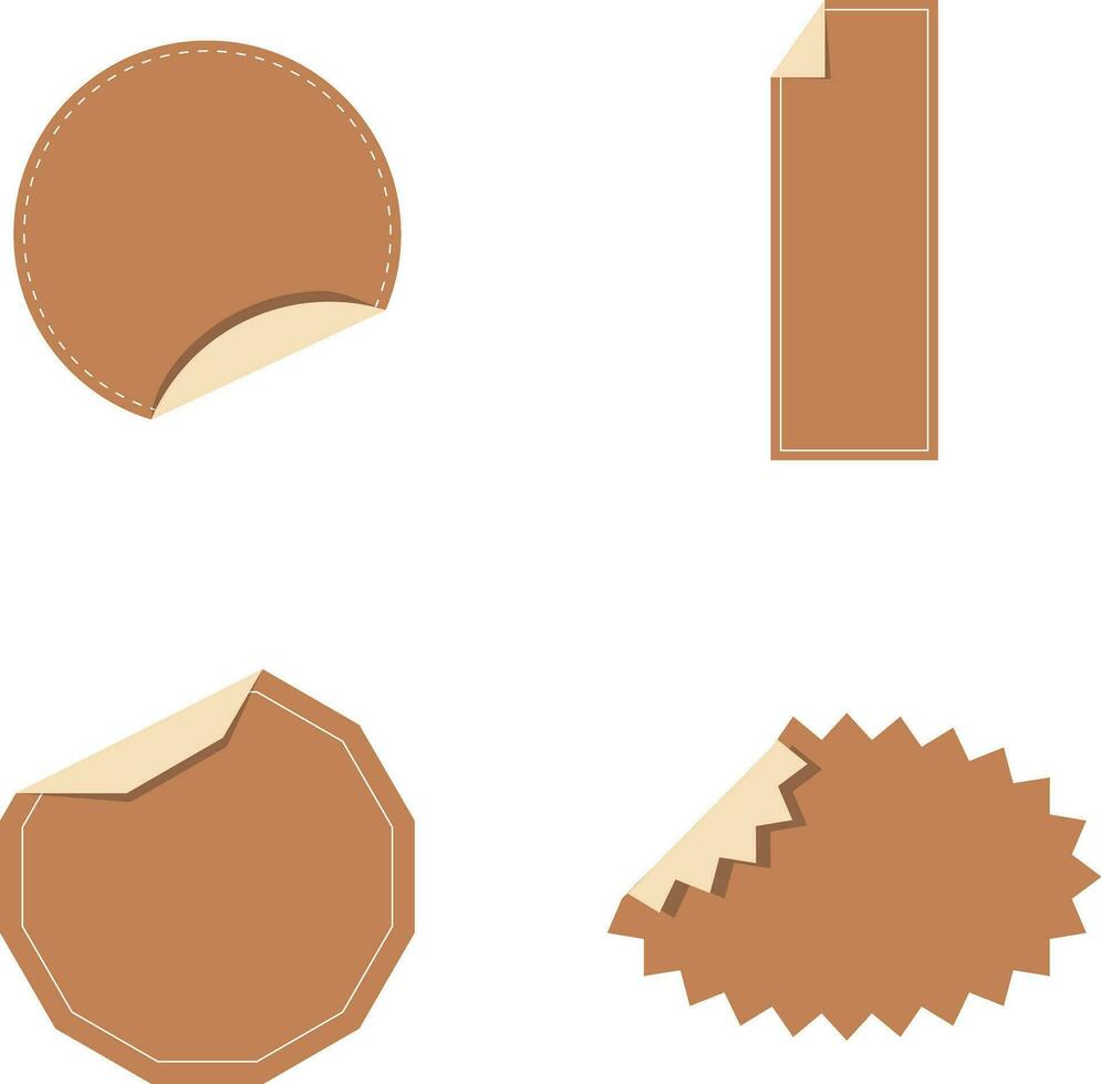 conjunto do diferente descamação adesivo rótulo. dentro geométrico Projeto estilo. isolado vetor ícone.