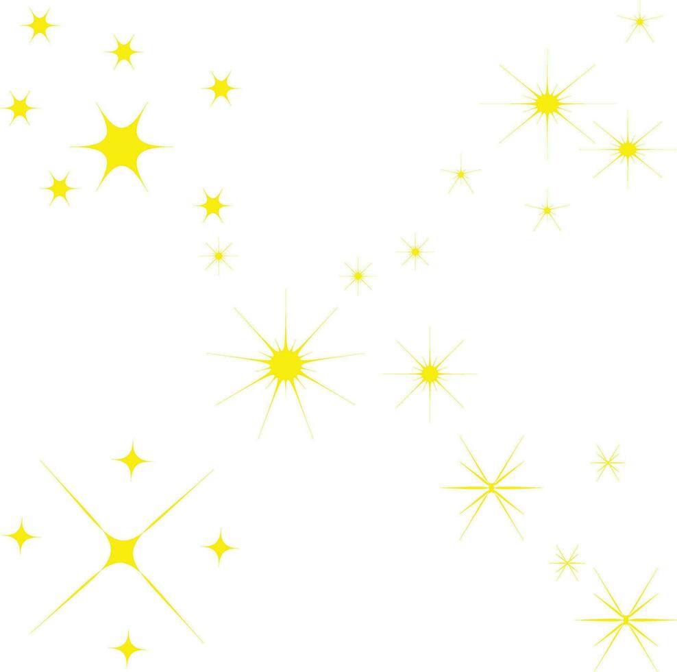 amarelo brilhar Estrela ilustração definir. isolado em branco fundo. vetor ícone.