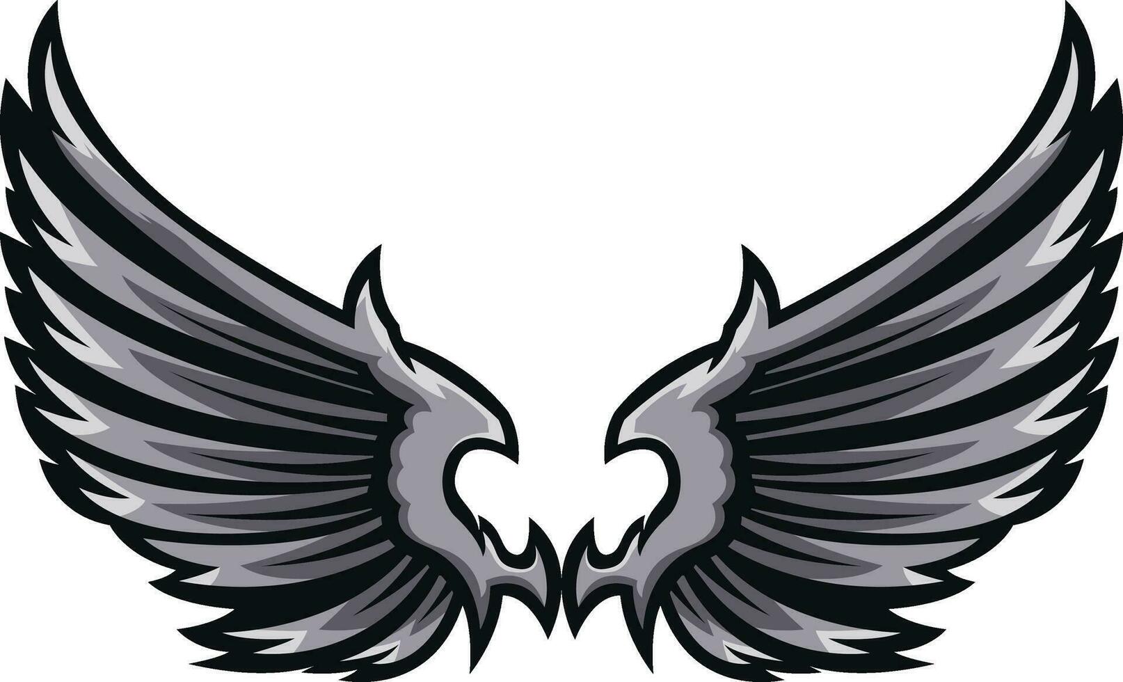 pássaro asas ilustração asas ilustração dentro tatuagem estilo vetor definir. mosca ilustração placa coleção. piloto símbolo.