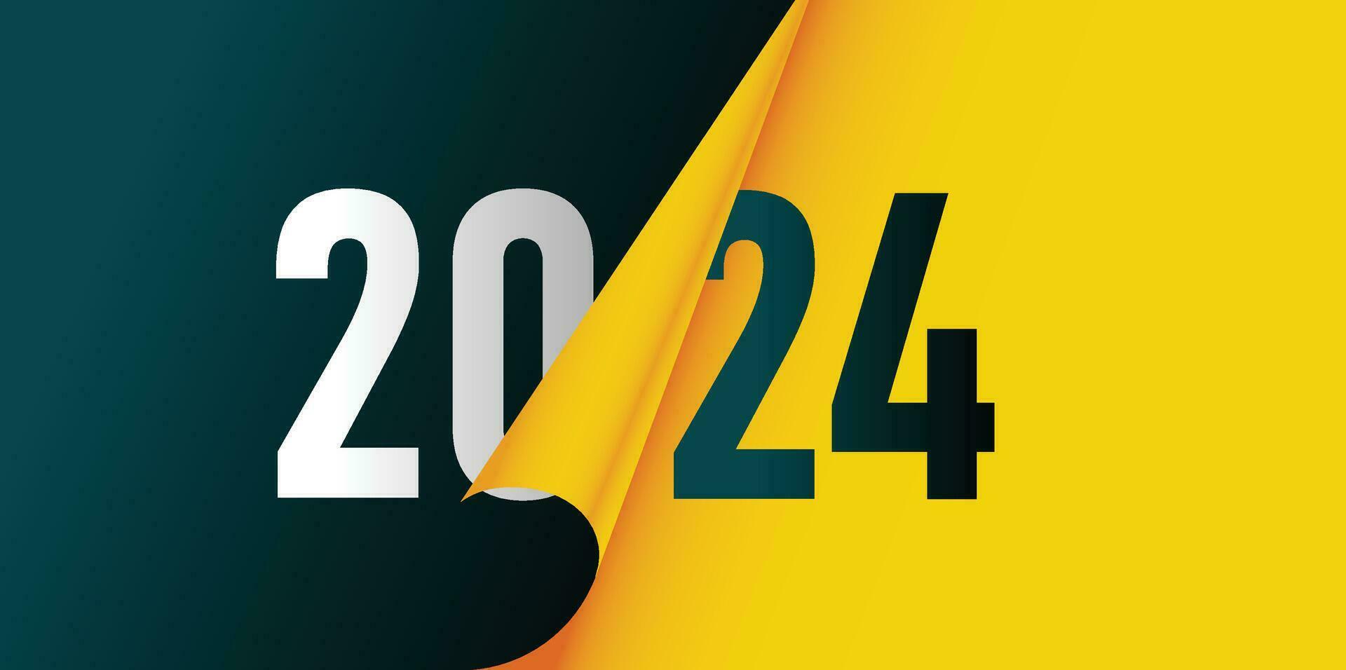 feliz Novo ano 2024 quadrado modelo com 3d suspensão número. cumprimento conceito para 2024 Novo ano celebração vetor
