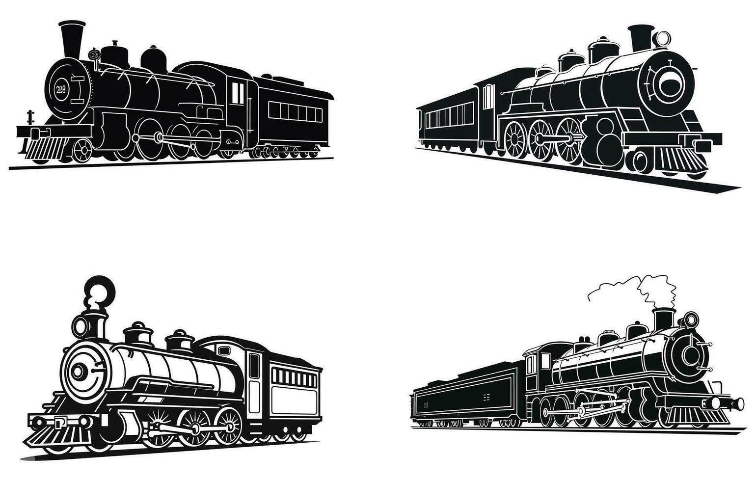 vintage vapor trem, retrô trem, vintage emblema transporte vetor ilustração,
