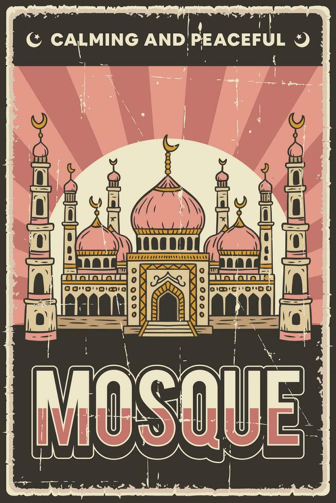 retro vintage mesquita poster vetor