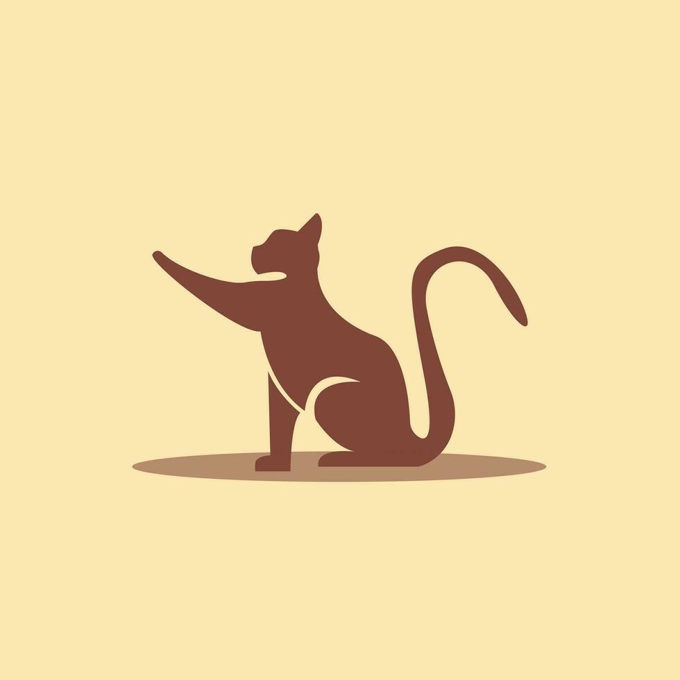 gato animal ilustração, vetor Castanho gato jogando