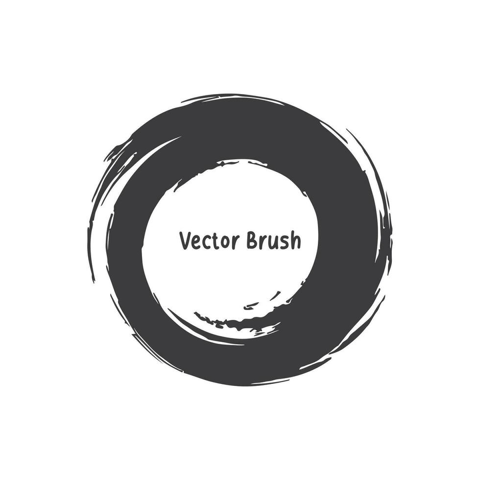 abstrato pintura volta escova acidente vascular encefálico circular grunge Projeto vetor