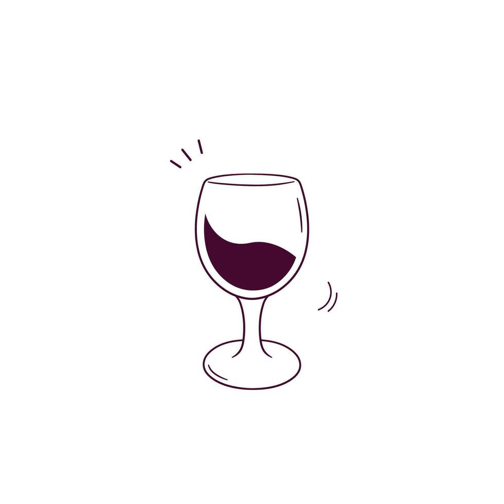 mão desenhado ilustração do vinho vidro ícone. rabisco vetor esboço ilustração