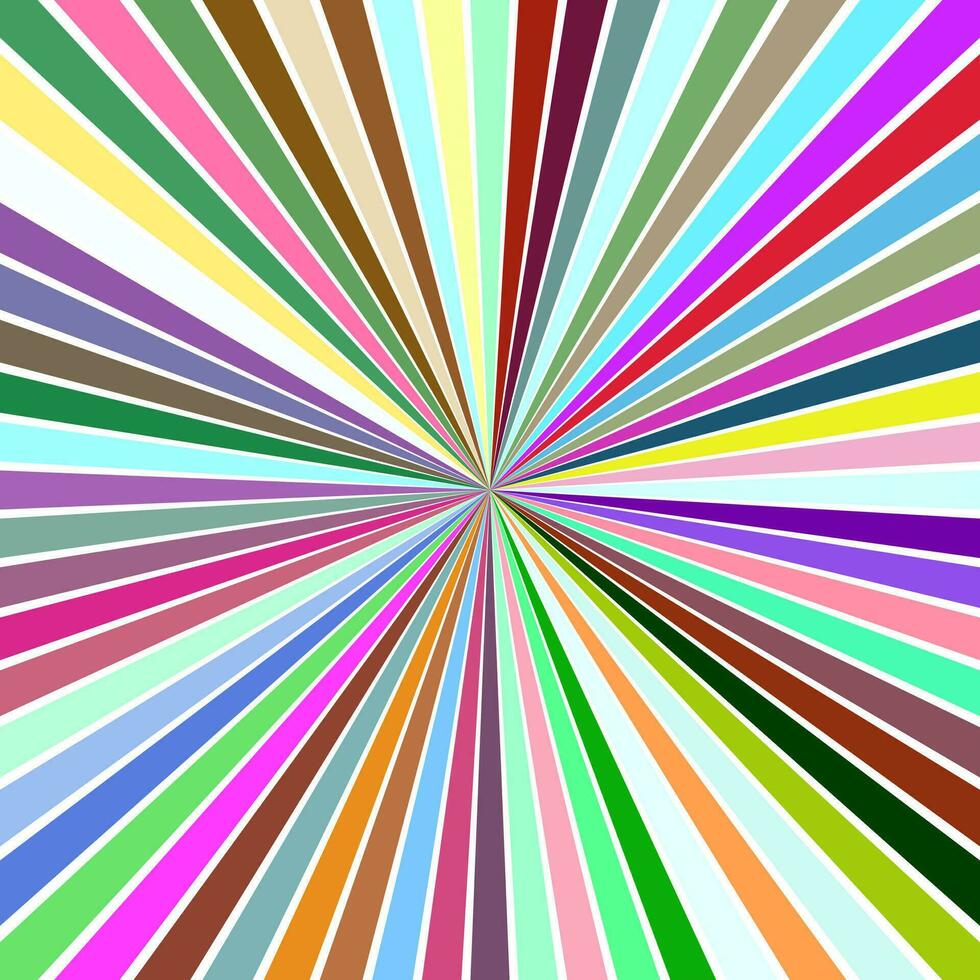 colorida psicodélico abstrato starburst fundo - vetor ilustração a partir de listrado raios