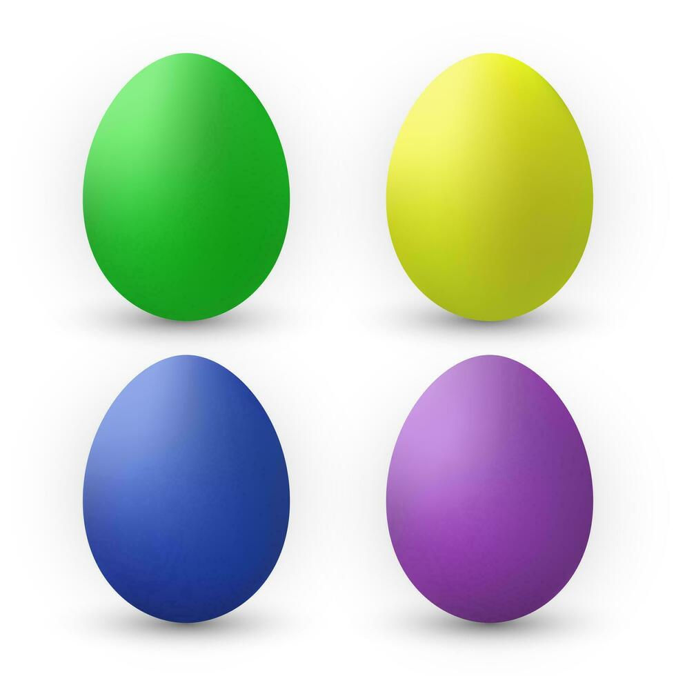 cor ovos coleção com gradiente malha, Projeto modelo, vetor ilustração