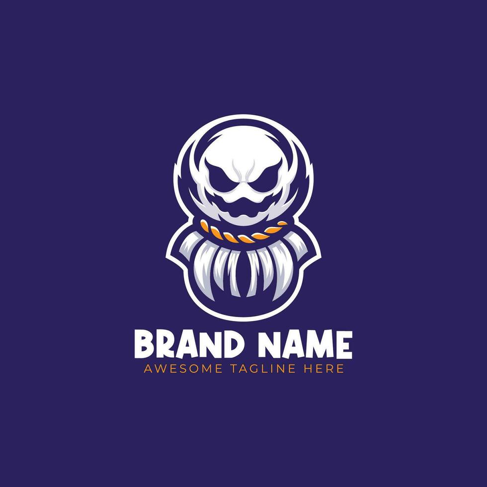 assustador fantasma mascote vetor logotipo ilustração. arrepiante espírito Como companhia marca identidade.