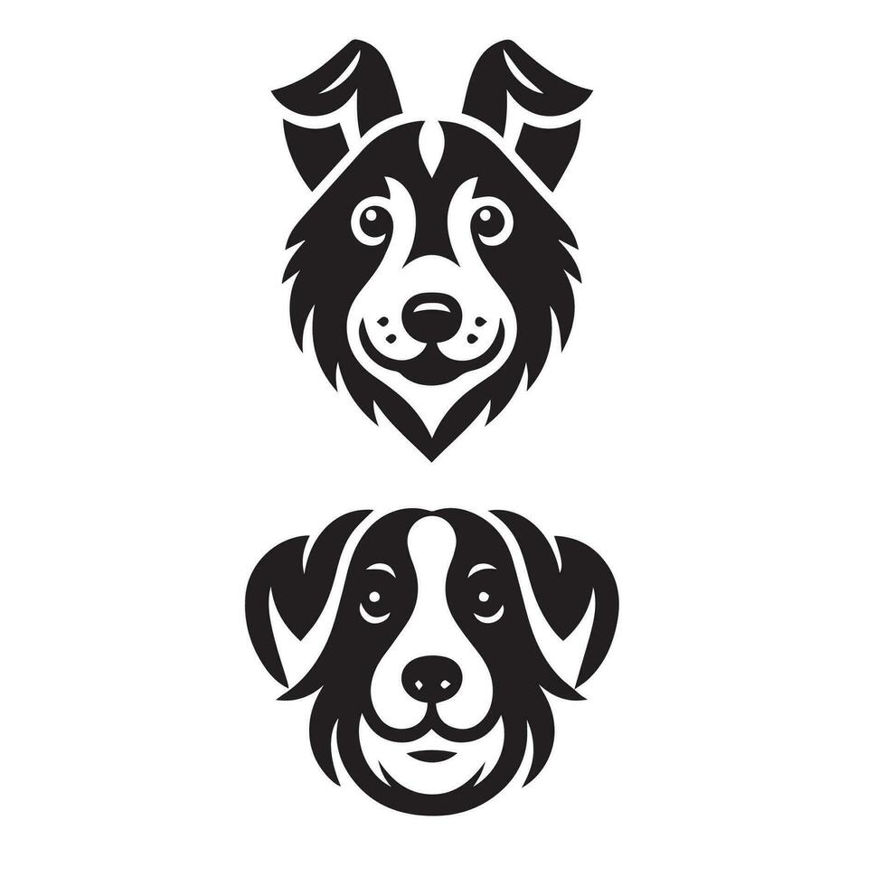 cachorro cabeça ícone. plano estilo. desenho animado cachorro face. vetor ilustração. silhueta simples. animal logótipo conceito. logotipo Projeto modelo.