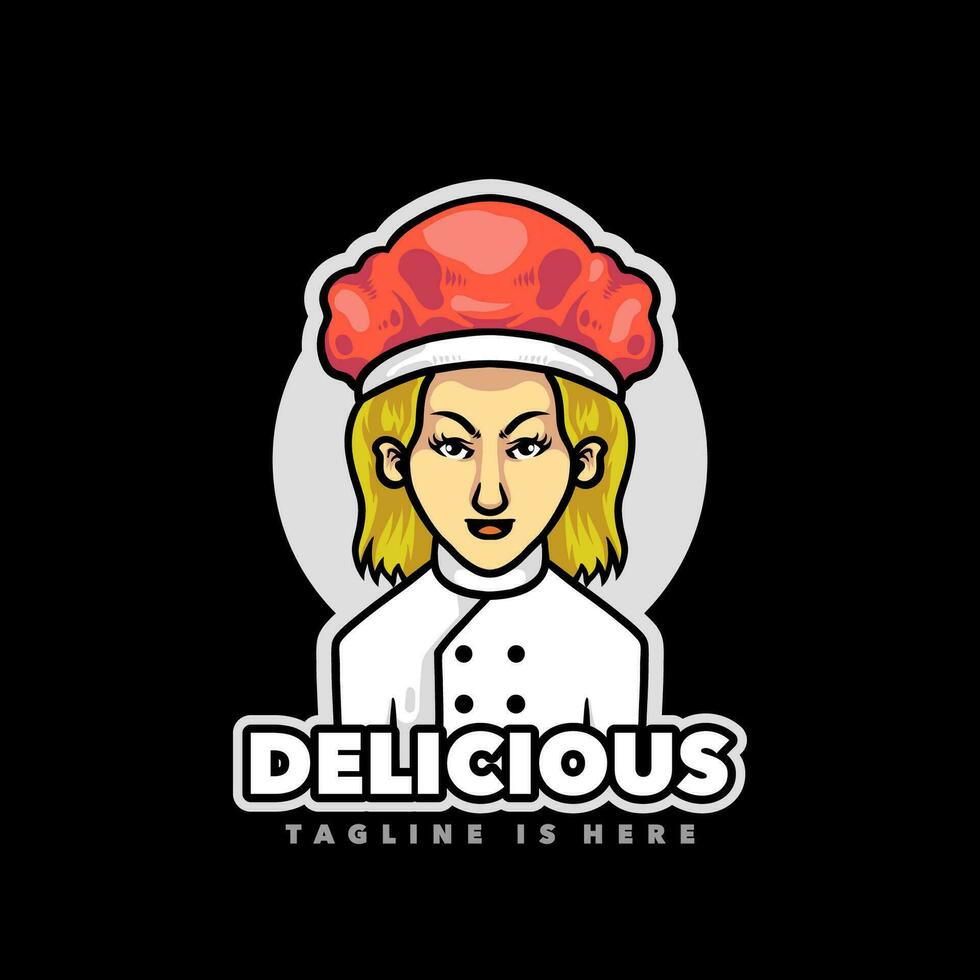 chefe de cozinha mãe mascote logotipo vetor