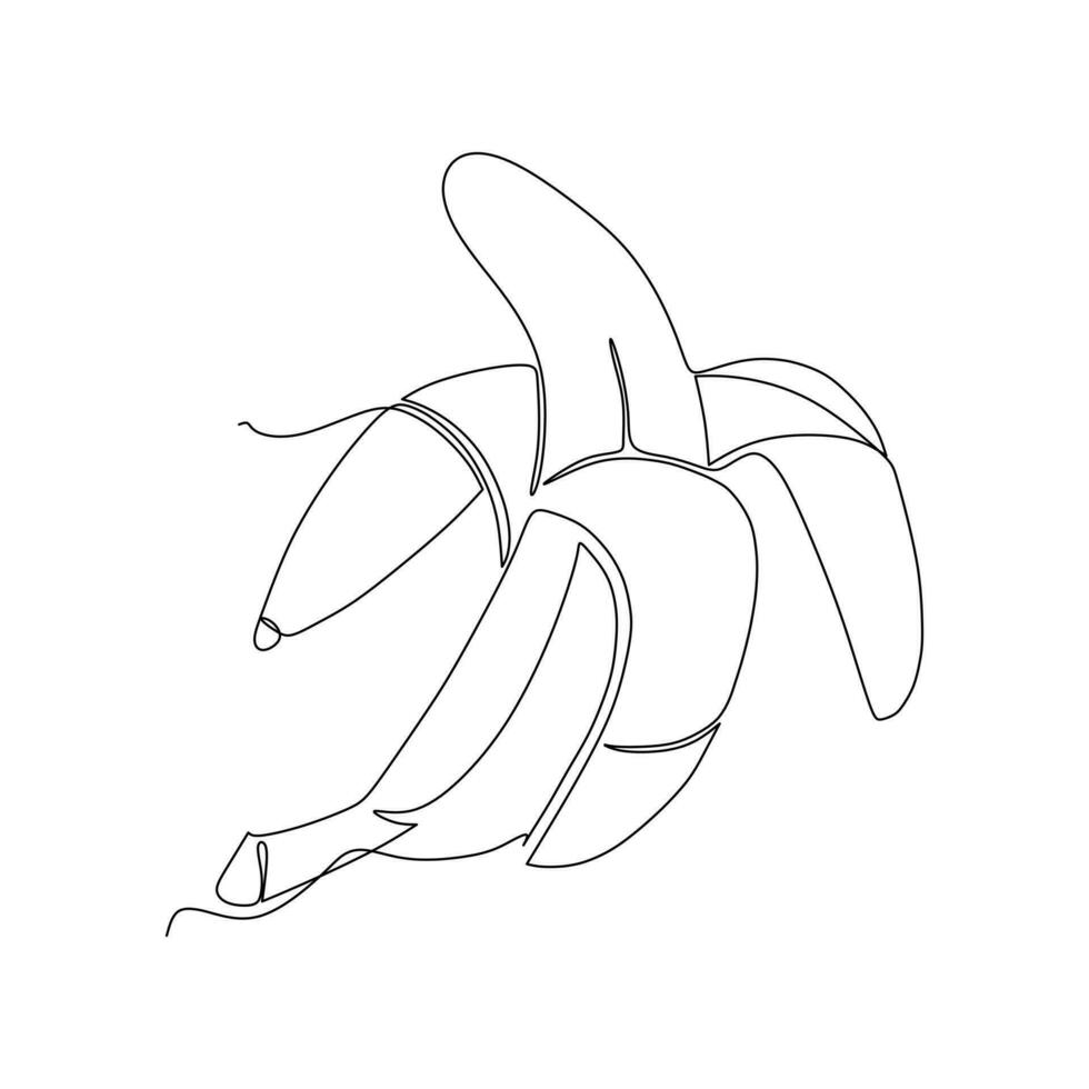 contínuo 1 linha desenhando do banana. vetor ilustração do banana.
