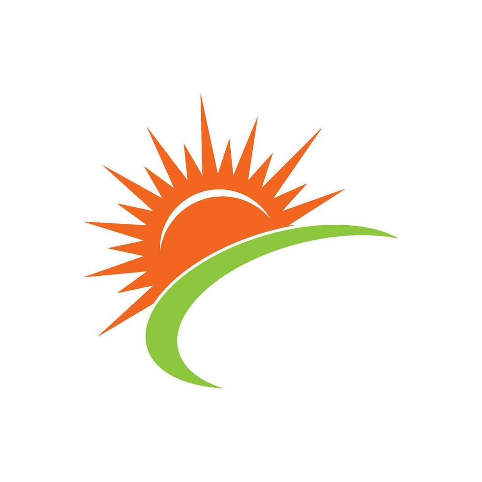 ícone de vetor logotipo modelo sol no horizonte