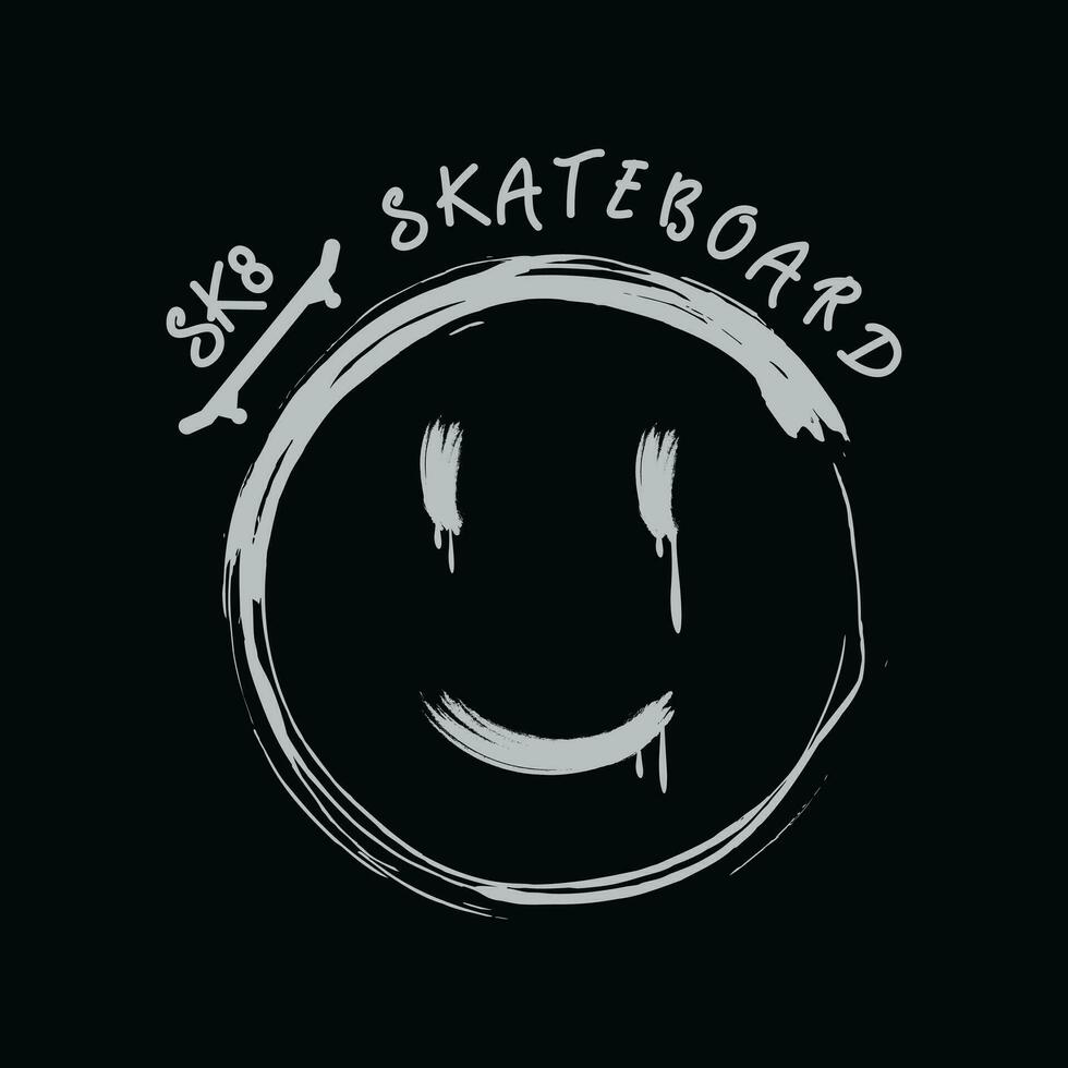 tipografia de ilustração de skate. perfeito para design de camiseta vetor