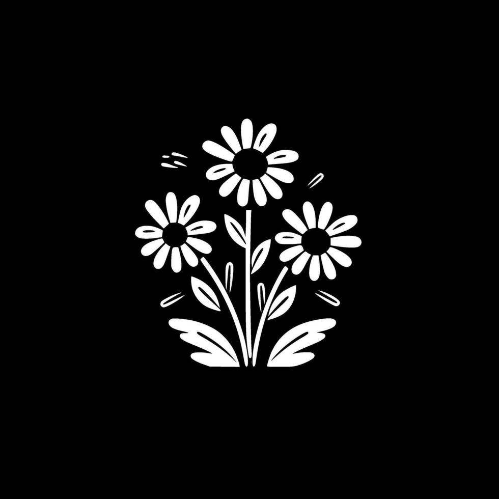 flores, minimalista e simples silhueta - vetor ilustração