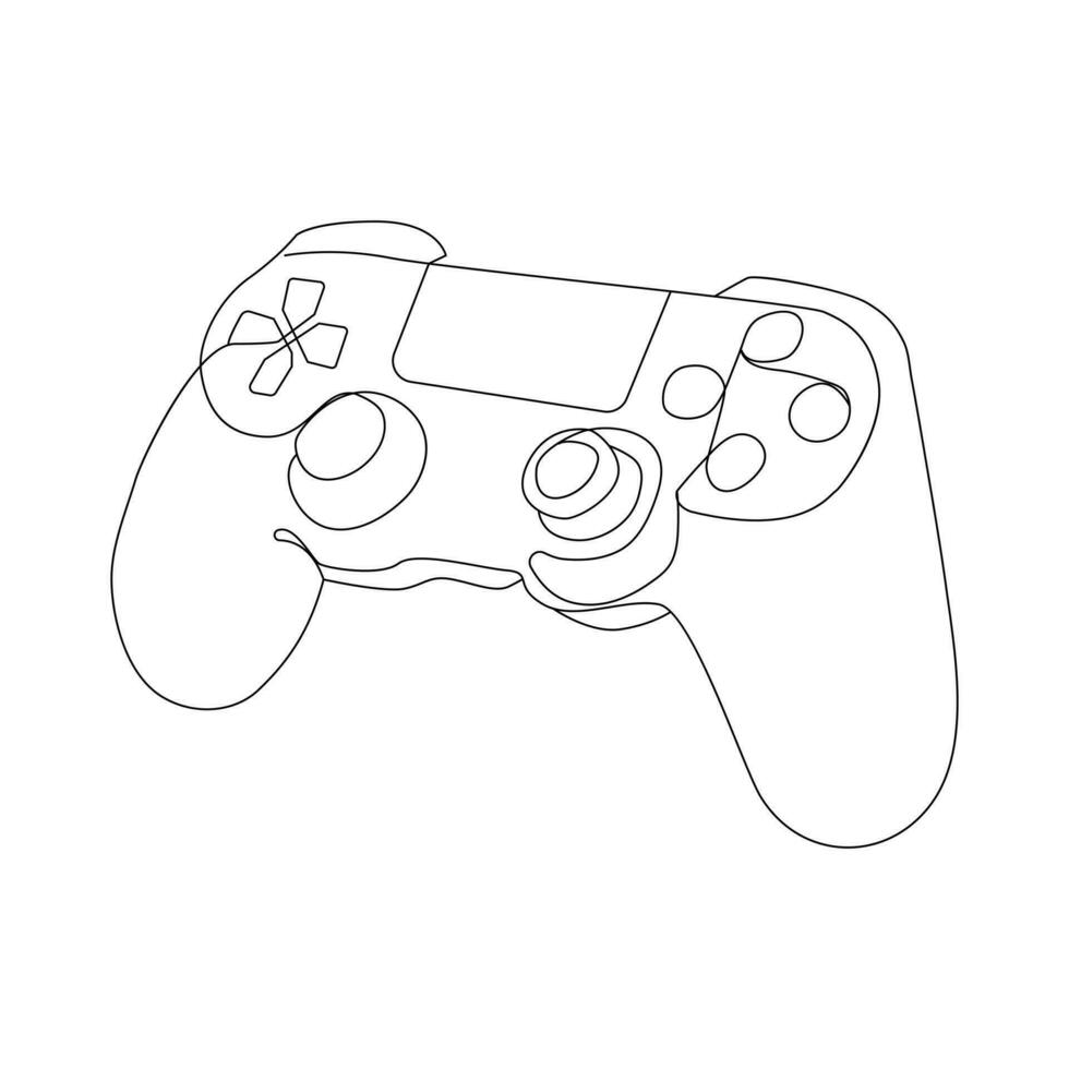 jogos controlador solteiro contínuo linha desenhando vídeo jogos playstation jogos controlador. 1 linha desenhar gráfico Projeto vetor ilustração