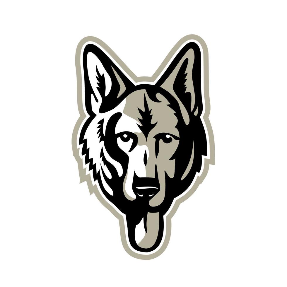 mascote cabeça de cachorro lobo da Alsácia vetor