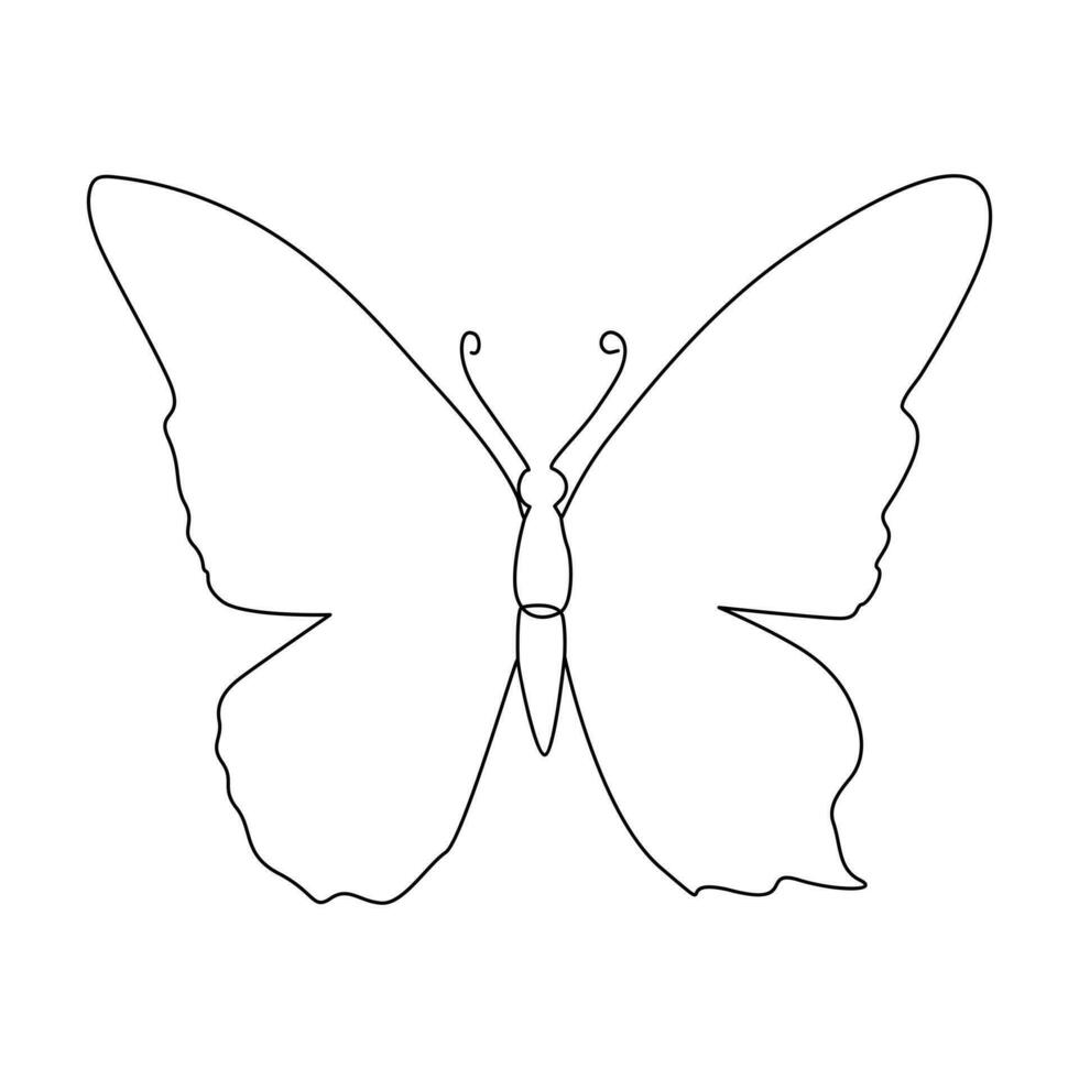 borboleta contínuo 1 linha desenho. vetor ilustração do vários inseto formulários dentro na moda esboço estilo