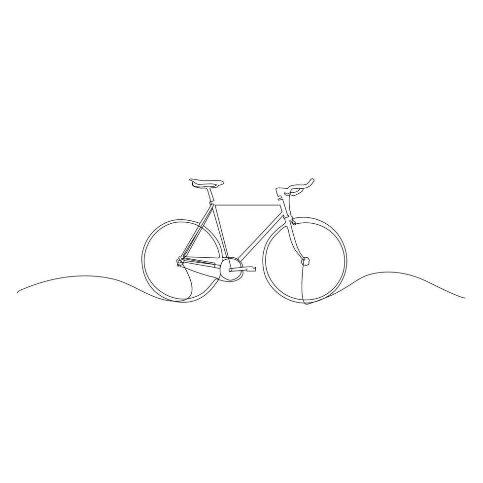 bicicleta solteiro contínuo linha desenhando . na moda 1 linha desenhar Projeto vetor ilustração