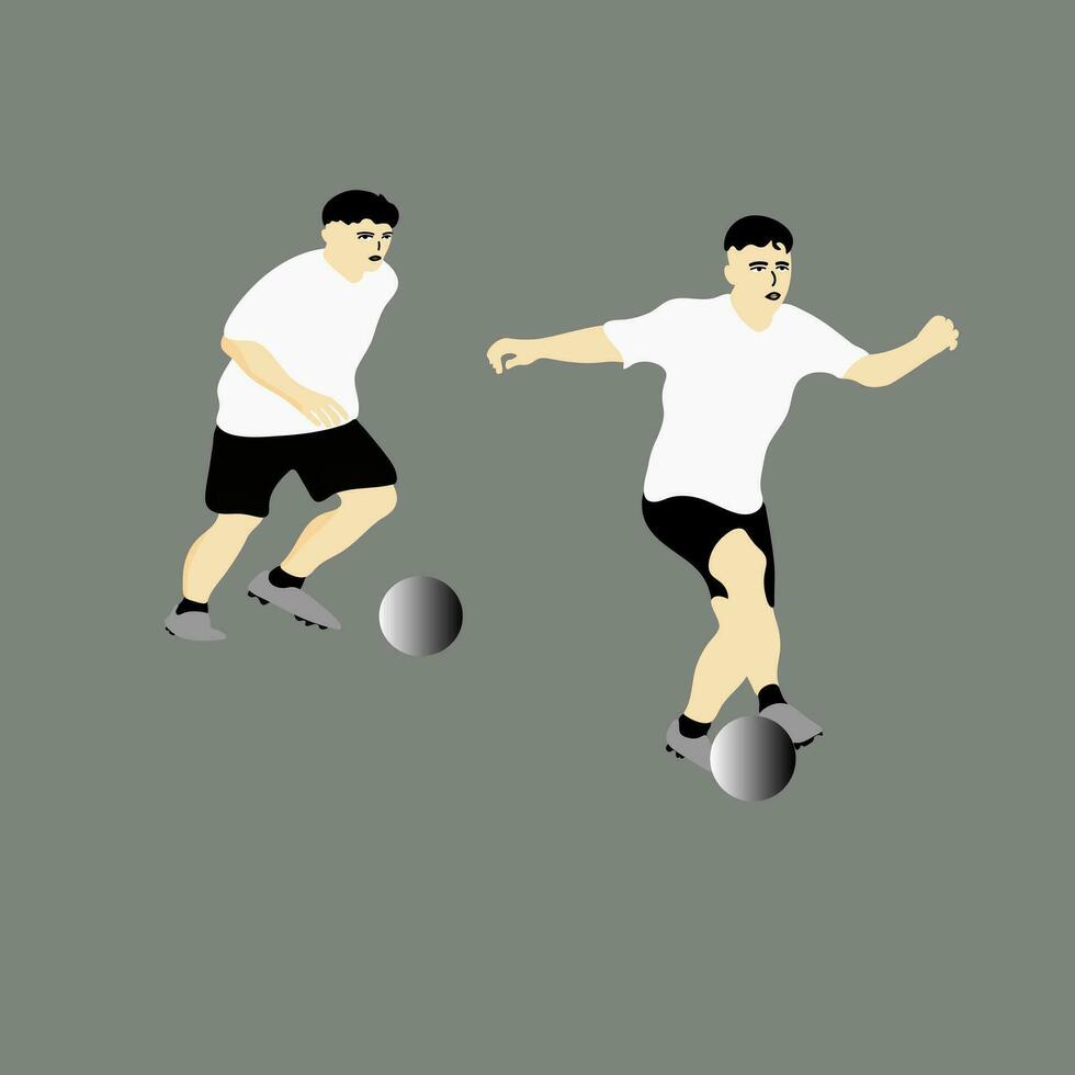 uma futebol jogador dentro uma simples plano Projeto vetor ilustração, impressionante uma pose