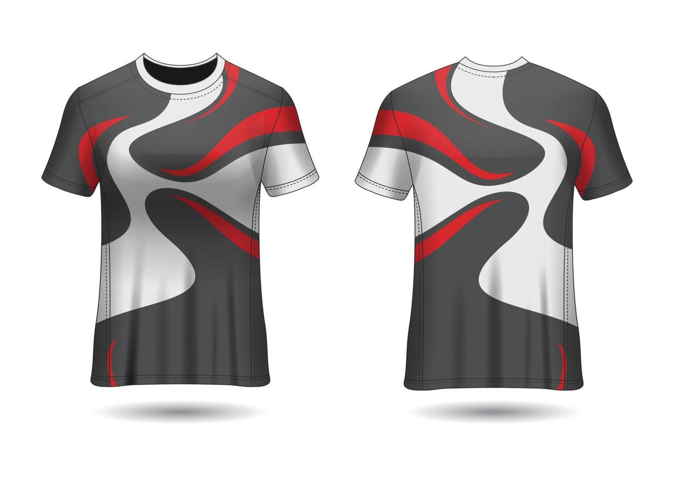 design de esporte de t-shirt. camisa de corrida. vista frontal e traseira uniforme. vetor