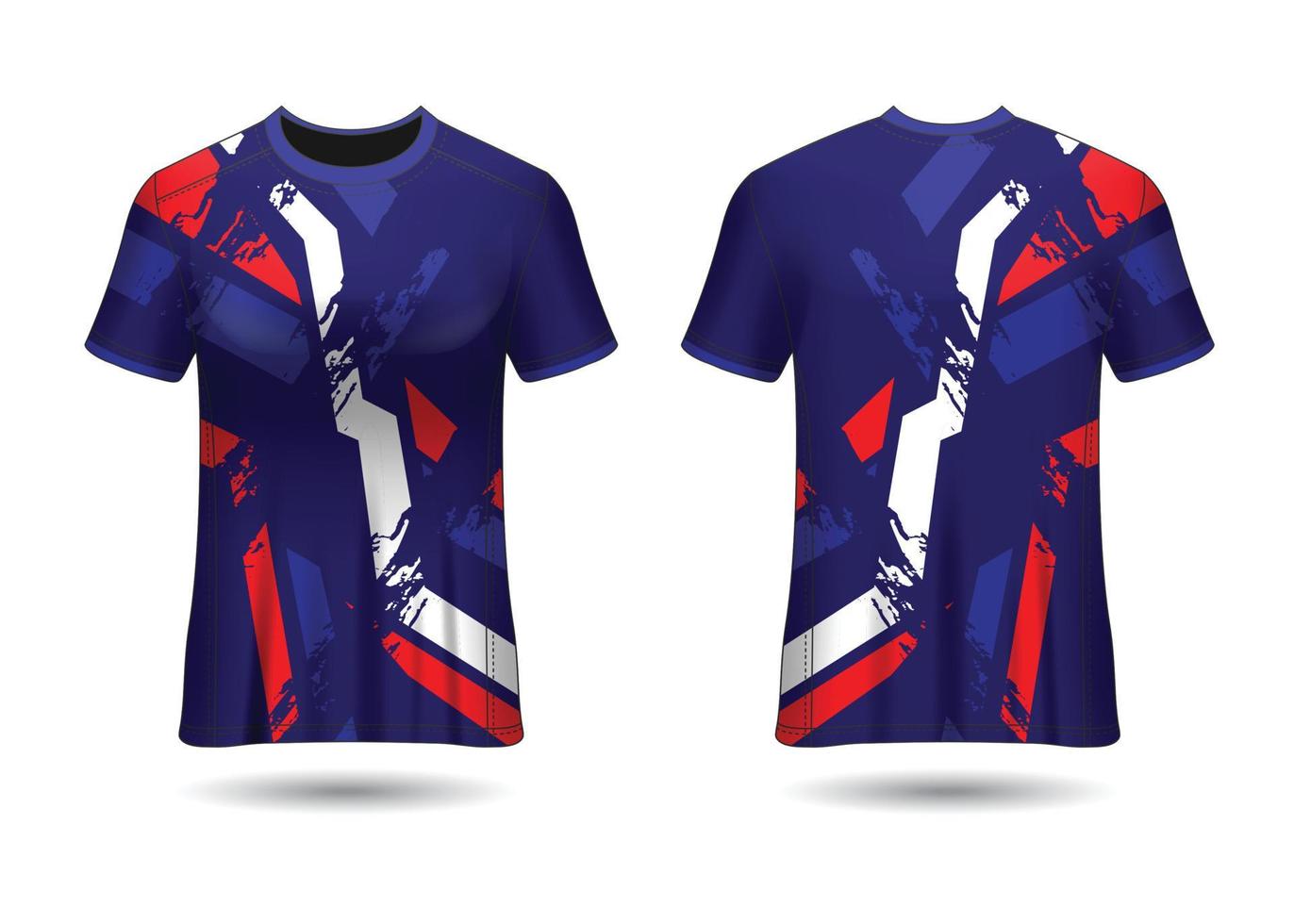 design de esporte de t-shirt. camisa de corrida. vista frontal e traseira uniforme. vetor