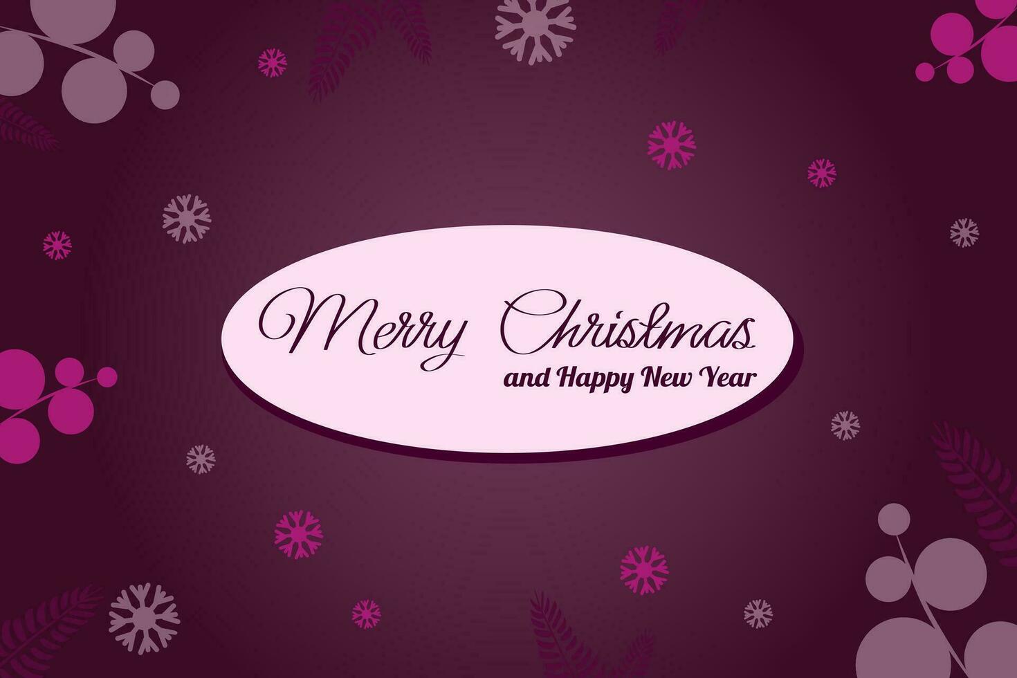 Natal roxa cartão com Novo ano minimalista padrões dentro diferente tons do roxa cor com flocos de neve e decorativo galhos. com texto. horizontal. vetor. vetor