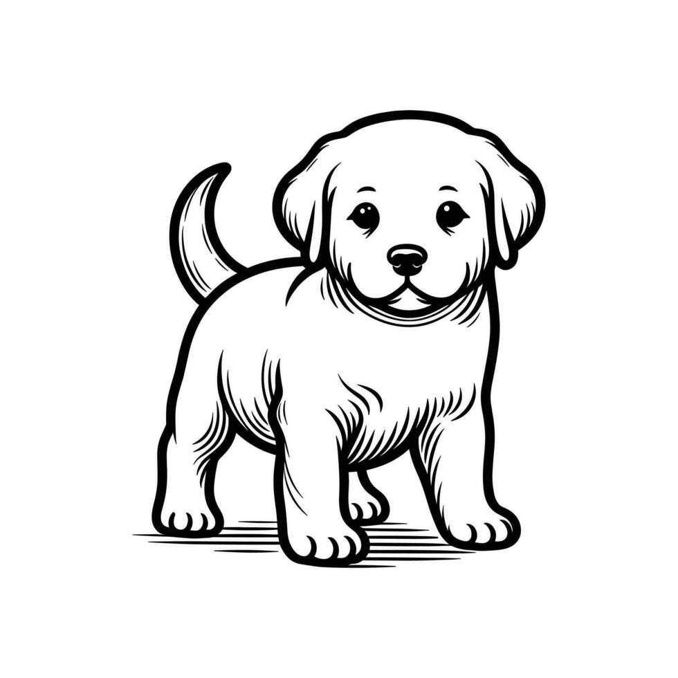 simples elegância logotipo ícone silhueta do uma cachorro dentro vetor em branco fundo