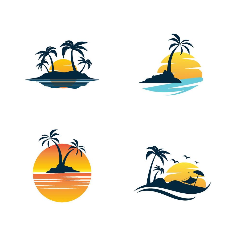 ilustração do projeto do ícone do vetor da praia do verão