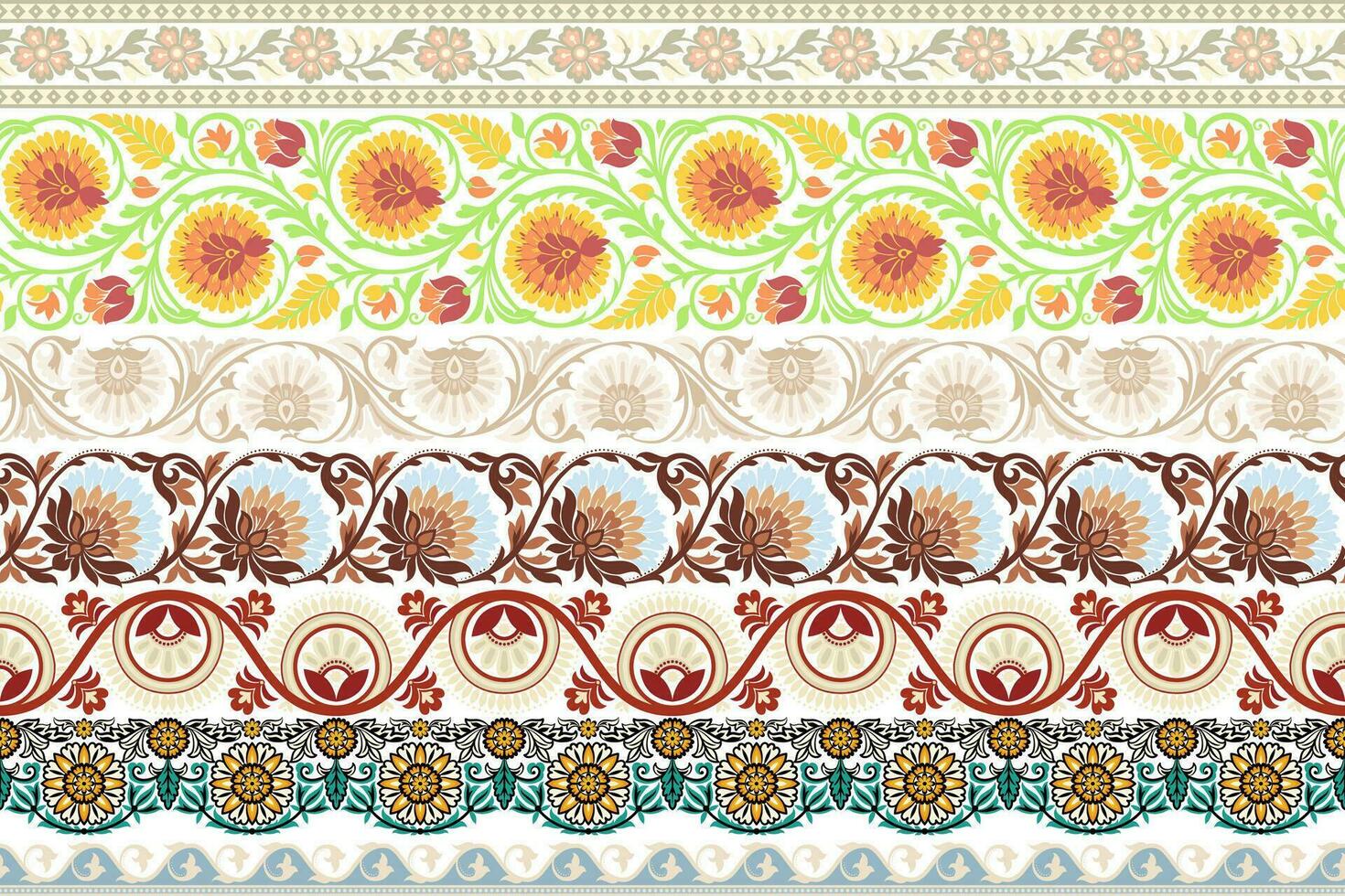 conjunto floral desatado fundo geométrico étnico oriental ikat desatado padronizar tradicional Projeto para plano de fundo,tapete,papel de parede,vestuário,embrulho,batik,tecido,vetor ilustração bordado estilo. vetor