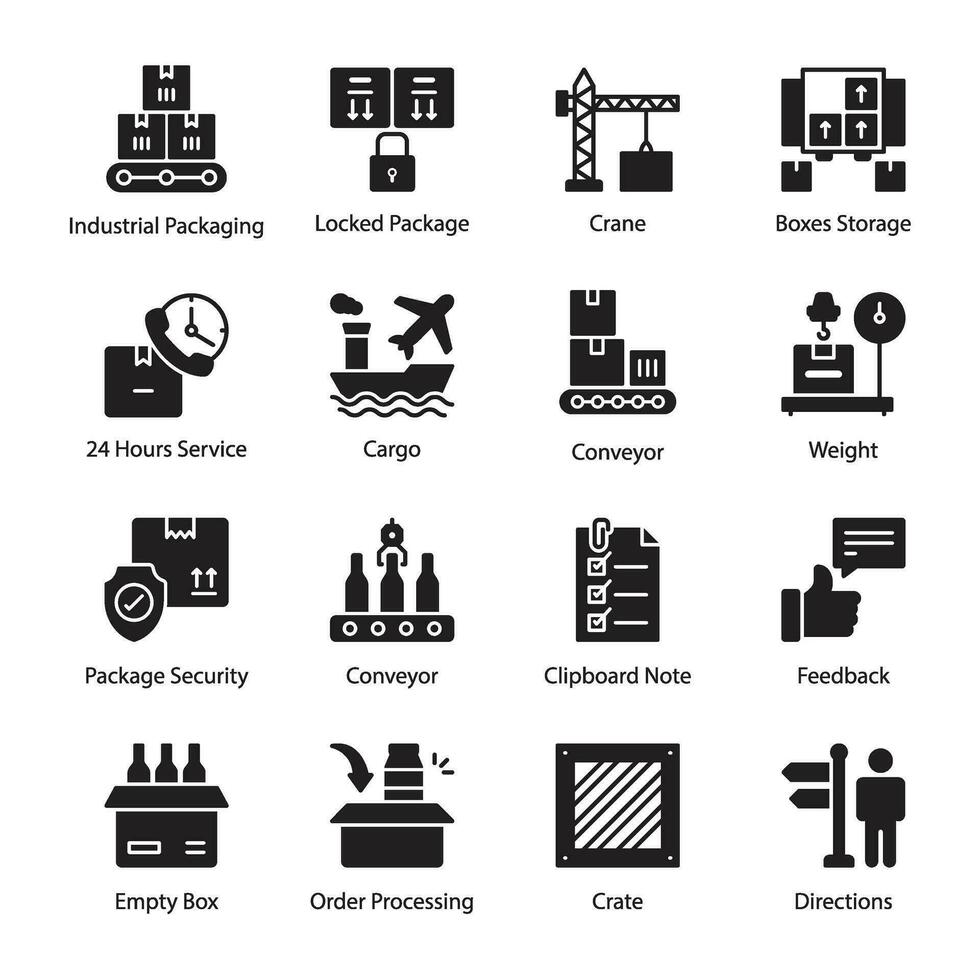 pacote do envio e logística ícones vetor