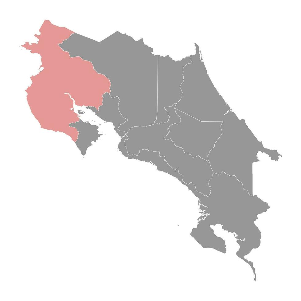 guanacaste província mapa, administrativo divisão do costa rica. vetor ilustração.
