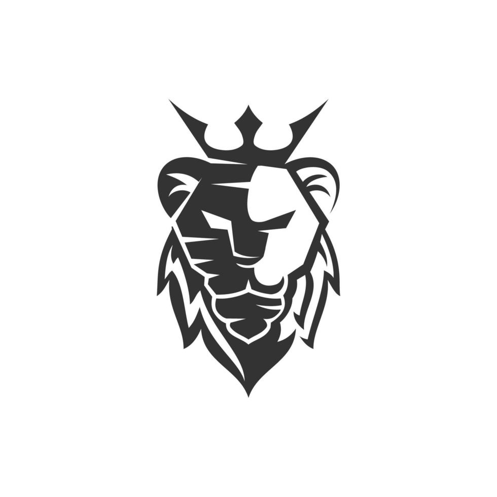 Modelo de marca empresarial emblema do mascote do rugido da cabeça do leão vetor