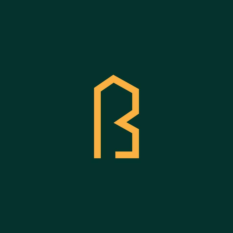 carta b logotipo amarelo, simples vetor modelo